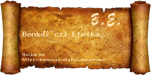 Benkóczi Etelka névjegykártya
